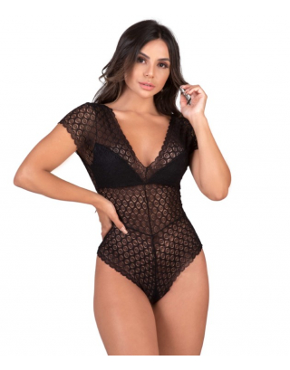Chic Lace Bodysuit - Amber