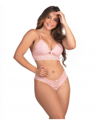 Unpadded Lace Bra and Panty Set - Marjorie