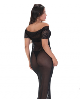 Long Nightgown with Sheer Mesh - Dayse