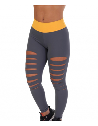 Legging with Orange Waistband Elastic