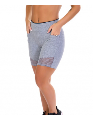 Gray Fitness Shorts with Pockets
