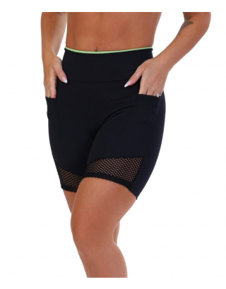 Fitness Pocket Shorts with Colorful Elastic