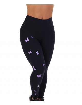 Fitness Legging with Butterfly Print Details