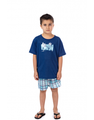 Short-Sleeve Plaid Pajamas - Austin