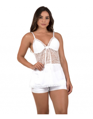 Baby Doll with Lace Details - Rose
