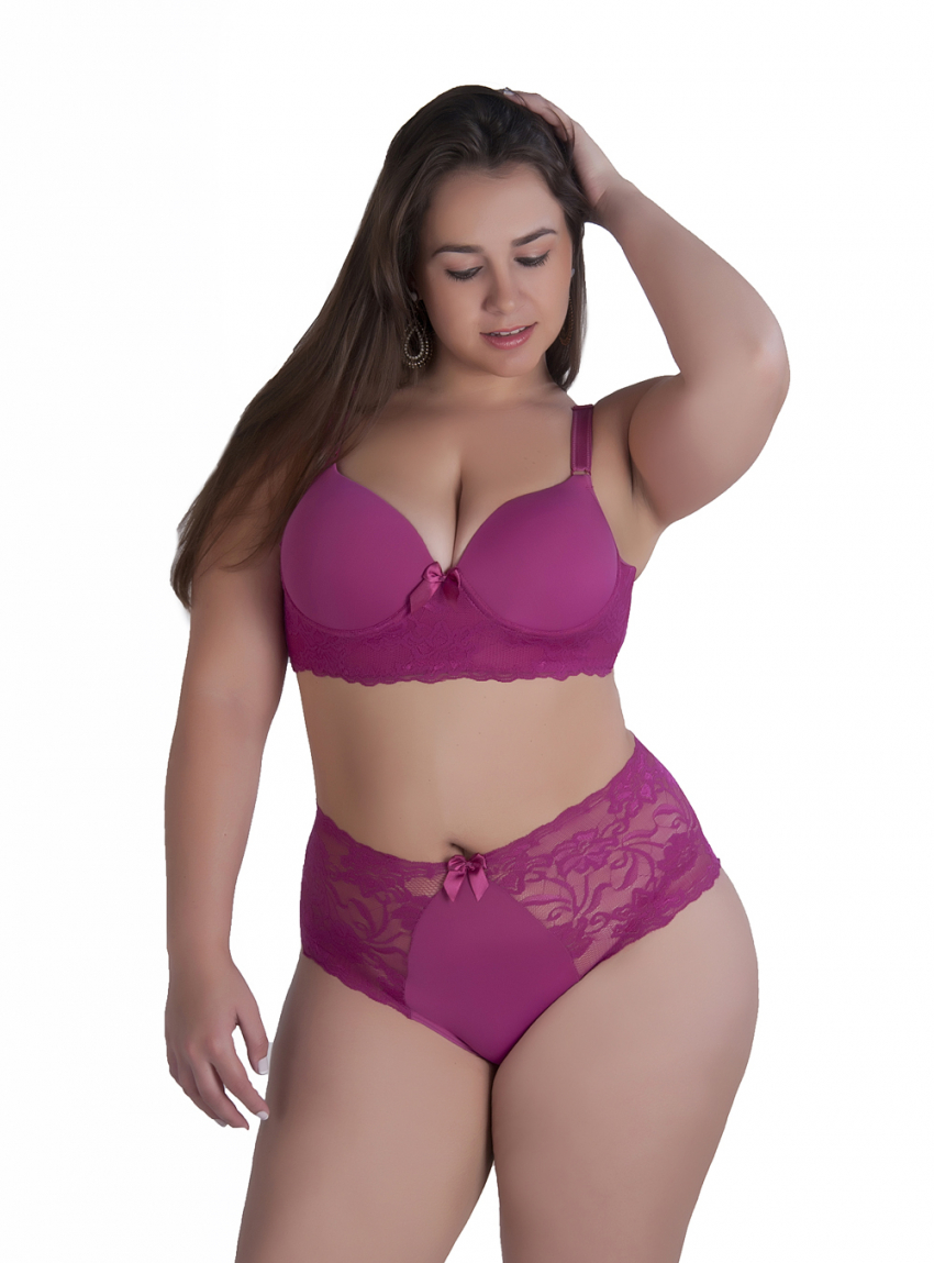 Plus Size Bras And Panty Set, Sexy Non Padded Lingerie Tops For