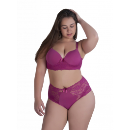 Plus Size Bra and Panty Set - Poliana